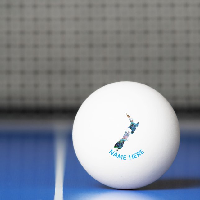 PERSONALIZED NEW ZEALAND MAP PAUA PING PONG BALL (Net)