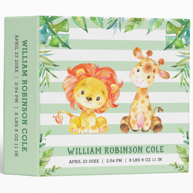 Personalized Newborn Baby Boy Gift Photo Album 3 Ring Binder (Front/Spine)