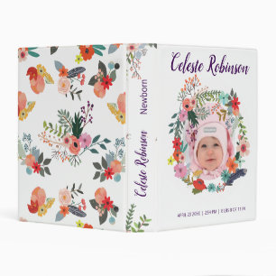 Personalized Newborn Baby Girl Mini Binder