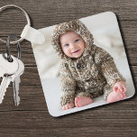 Personalized Newborn Baby Keepsake Photo Keychain<br><div class="desc">Create your own personalized keepsake with this custom photo keychain, perfect for celebrating any special moment or memory. Whether it's a new baby photo, family, friends, pets, or a memorable occasion, you can make it yourself by adding your favorite photos to one or both sides. This versatile keychain is a...</div>