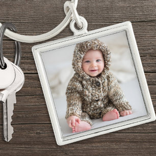 Personalized Newborn Baby Keepsake Photo Keychain