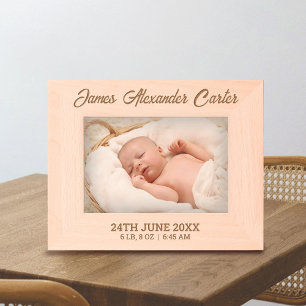 Personalized Newborn Baby Name with Birth Details Engraved Frames
