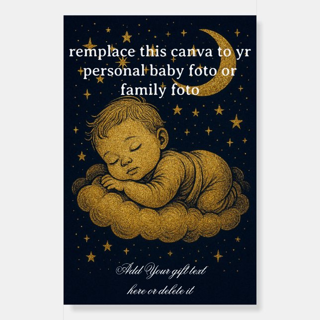 Personalized Newborn Gift, Custom Name & Date  Foam Board (Front)