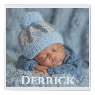 Personalized Newborn Photo Canvas Faux Wrapped