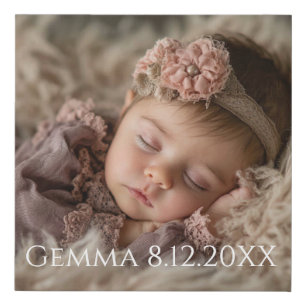 Personalized Newborn Photo Canvas Faux Wrapped