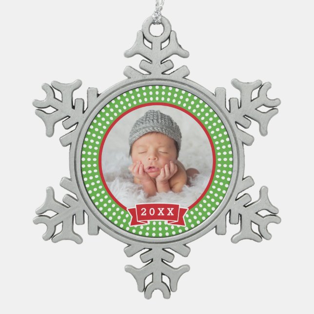 Personalized Newborn Photo Keepsake Ornament (Front)