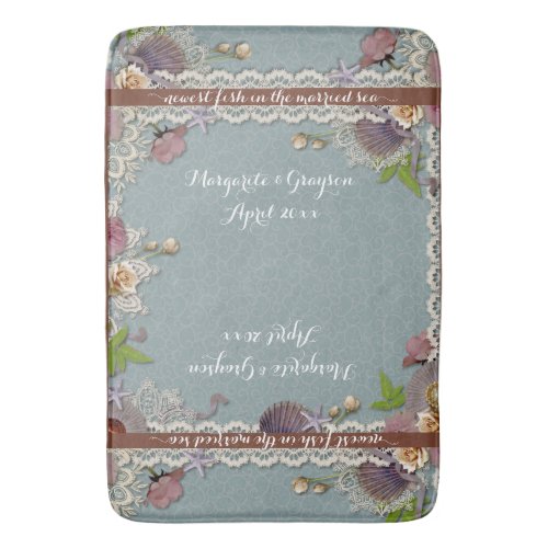 Personalized Newest Fish in the Married Sea Bath Mat