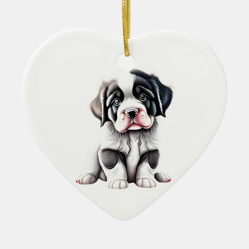Personalized Newfoundland Puppy Ceramic Ornament