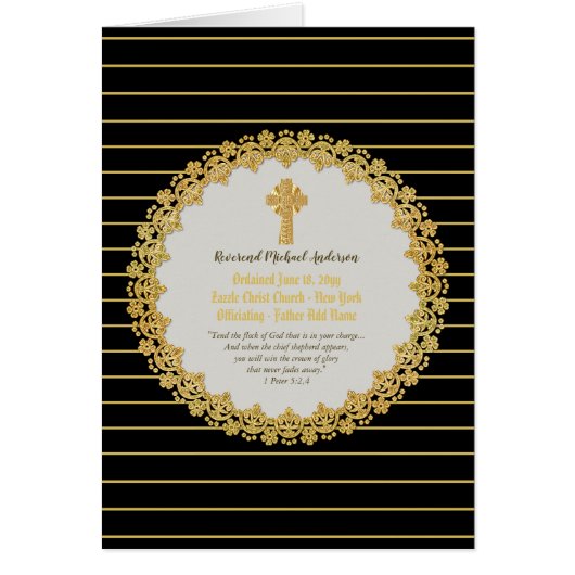Personalized Newly ORDAINED Priest Pastor Deacon Cards (Front)
