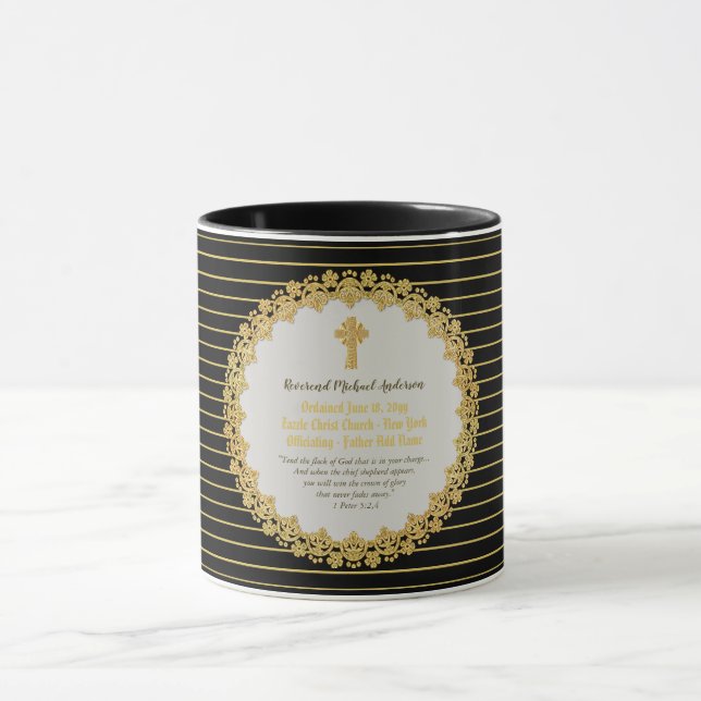 Personalized Newly ORDAINED Priest Pastor Deacon Mug (Center)