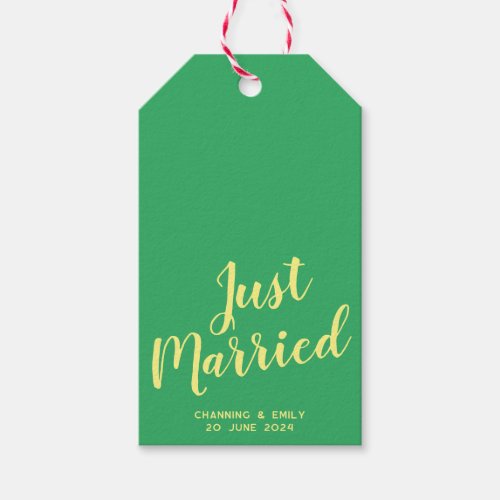 Personalized Newlywed Honeymoon Just Married Gift Tags