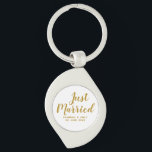 Personalized Newlywed Honeymoon Just Married Keychain<br><div class="desc">Just married personalized with the bride and groom's name and the wedding date. Makes a great newlywed gift,  honeymoon gift or wedding party gift</div>