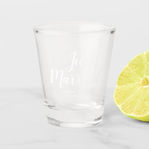 Personalized Newlywed Honeymoon Just Married Shot Glass