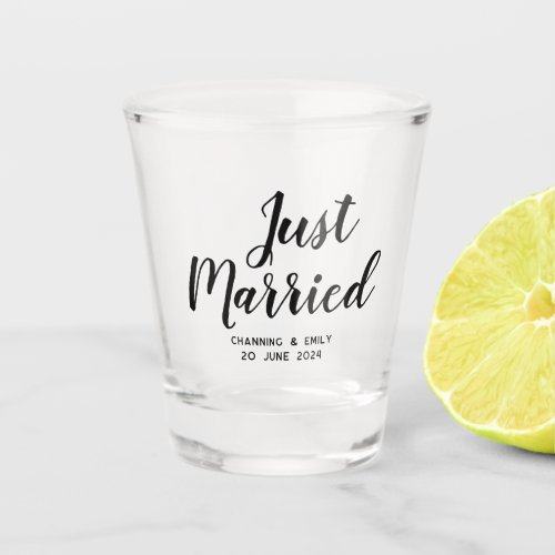 Personalized Newlywed Honeymoon Just Married Shot Glass