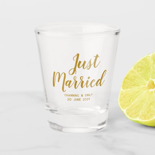 Personalized Newlywed Honeymoon Just Married Shot Glass