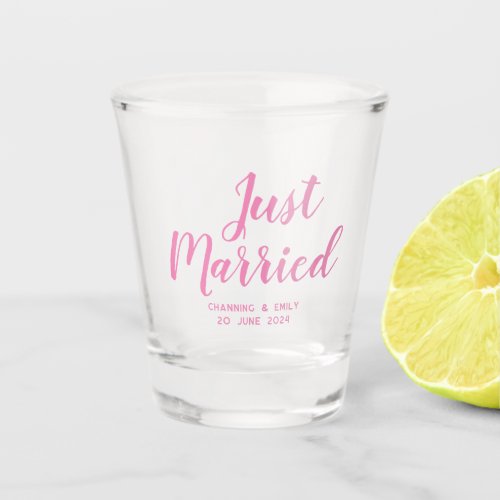 Personalized Newlywed Honeymoon Just Married Shot Glass