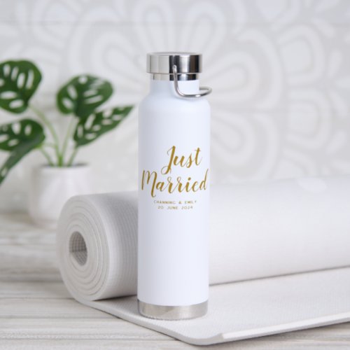 Personalized Newlywed Honeymoon Just Married Water Bottle