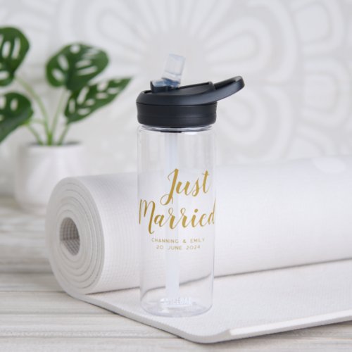 Personalized Newlywed Honeymoon Just Married Water Bottle