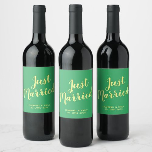 Personalized Newlywed Honeymoon Just Married Wine Label