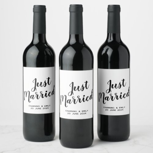 Personalized Newlywed Honeymoon Just Married Wine Label