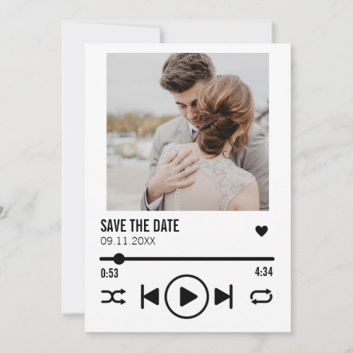 Personalized Newlywed Photo Save the Date Playlist Announcement
