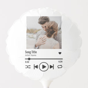 Personalized Newlywed Photo Song Playlist Balloon