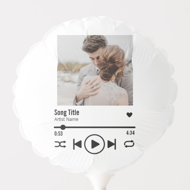 Personalized Newlywed Photo Song Playlist Balloon (Front)