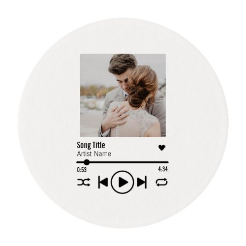Personalized Newlywed Photo Song Playlist Edible Frosting Rounds