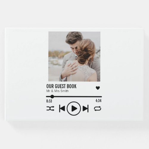 Personalized Newlywed Photo Song Playlist Guest Book