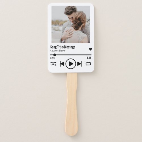 Personalized Newlywed Photo Song Playlist Hand Fan