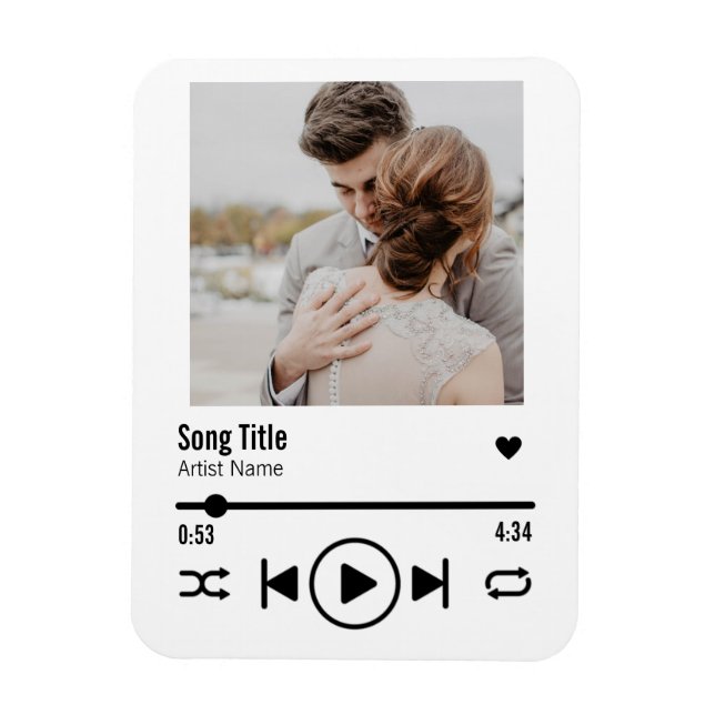 Personalized Newlywed Photo Song Playlist Magnet (Vertical)