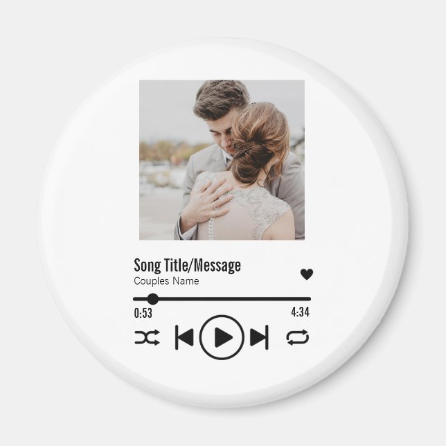 Personalized Newlywed Photo Song Playlist Magnet (Front)