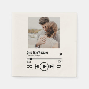 Personalized Newlywed Photo Song Playlist Napkins