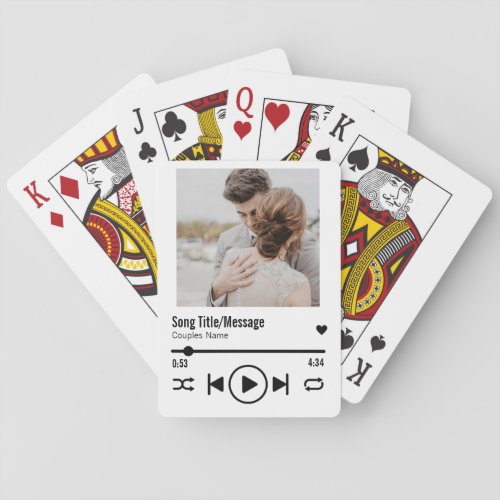 Personalized Newlywed Photo Song Playlist Playing Cards