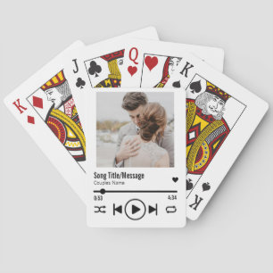 Personalized Newlywed Photo Song Playlist Poker Cards
