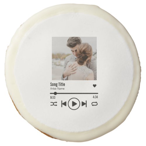Personalized Newlywed Photo Song Playlist Sugar Cookie