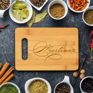 Personalized Newlyweds 9x6 Bamboo Cutting Board