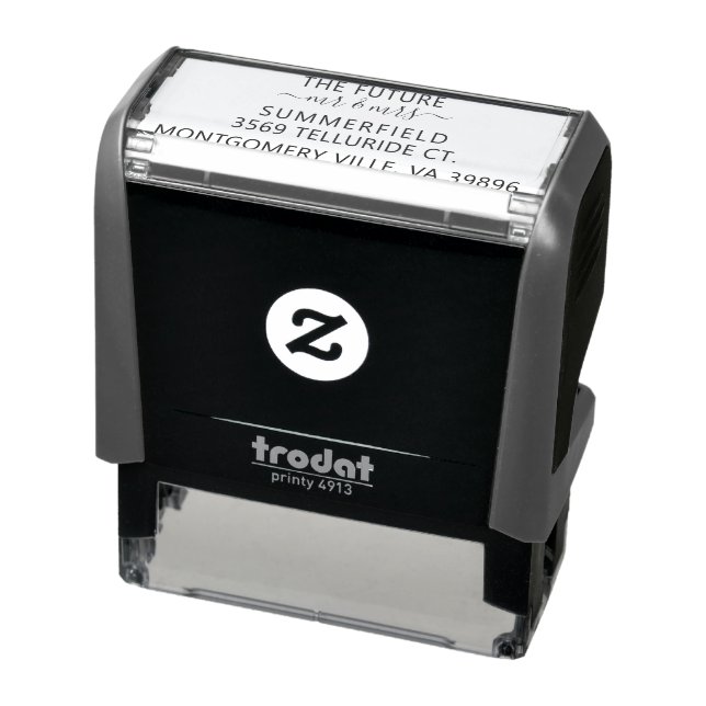 Personalized Newlyweds Name Script Monogram Self-inking Stamp (Product)