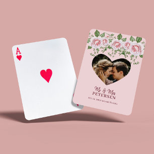 Personalized newlyweds photo wedding favor poker cards