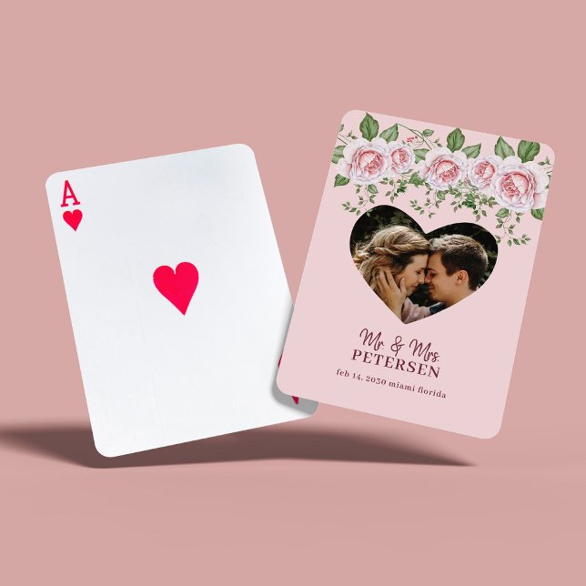Personalized newlyweds photo wedding favor poker cards (Creator Uploaded)