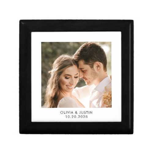 Personalized Newlyweds Photo Wood Keepsake Box