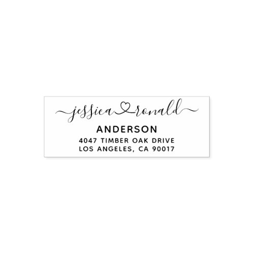 Personalized Newlyweds Pre Inked Address Stamp