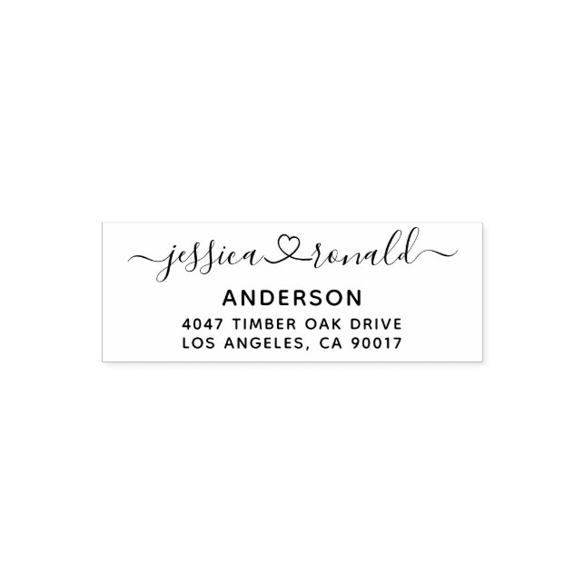 Personalized Newlyweds Pre Inked Address Stamp (Design)