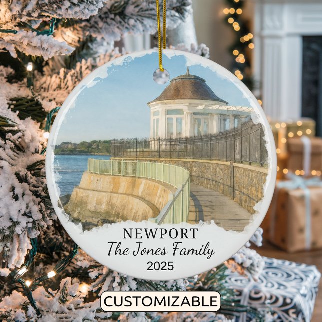 Personalized Newport Ornament, Rhode Island Ceramic Ornament (Creator Uploaded)