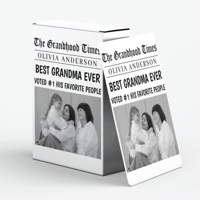 Personalized Newspaper  | Best Grandma Gift Poker Cards (Creator Uploaded)