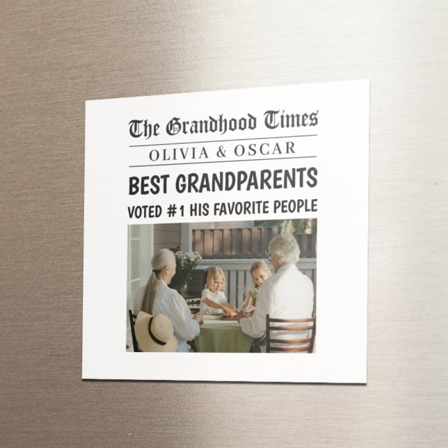Personalized Newspaper  | Best Grandparents Gift Magnet (Creator Uploaded)