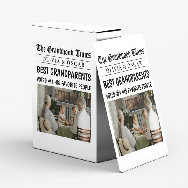 Personalized Newspaper  | Best Grandparents Poker Cards (Creator Uploaded)