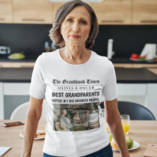 Personalized Newspaper Headline Best Grandparent T-Shirt