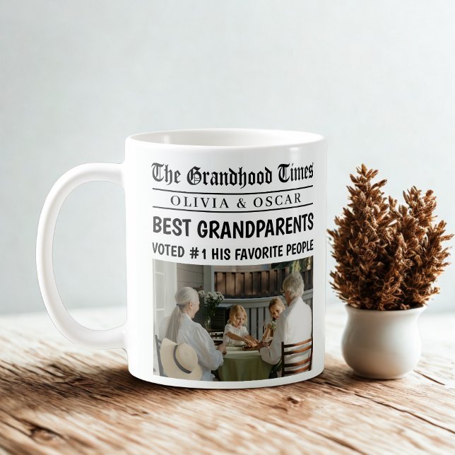 Personalized Newspaper Mug | Best Grandparents  (Creator Uploaded)