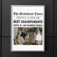 Personalized Newspaper Photo | Best Grandparents